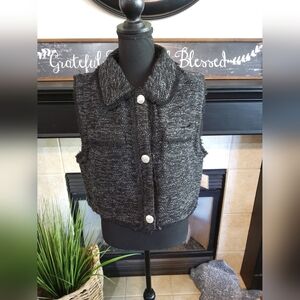 Laundry By Shelli Segal Charcoal Tweed Vest